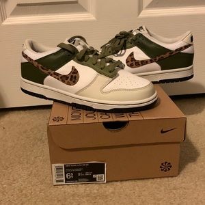 Nike Dunk Low (GS) “Olive Leopard”